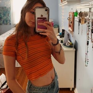 cropped striped shirt